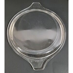 Vintage Pyrex 470-C Casserole Clear Glass Lid Only Flat Tab Handle MCM Round